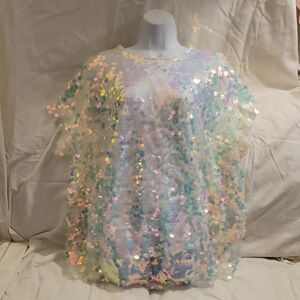 Wpmen's Torrid Top Or Mini Dress Size 3 With White Sequin Embellished